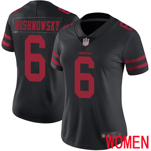 San Francisco 49ers Limited Black Women Mitch Wishnowsky Alternate NFL Jersey 6 Vapor Untouchable